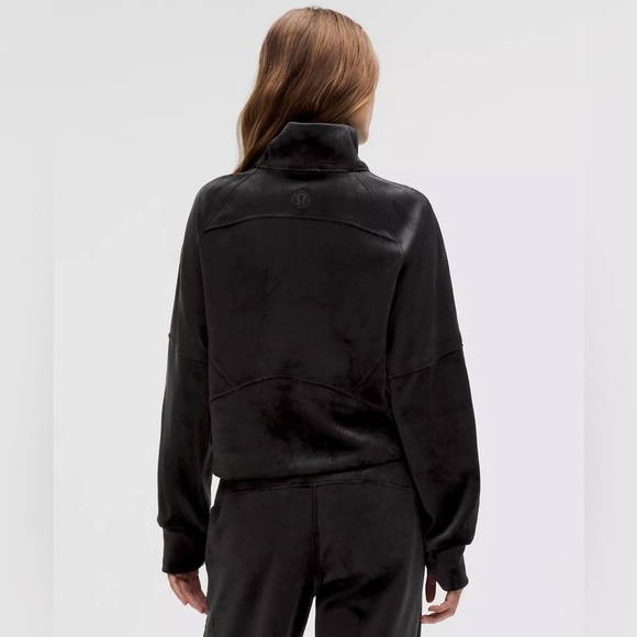 Scuba Oversized Funnel-Neck Half Zip Velvet Size M/L - Picture 2 of 7